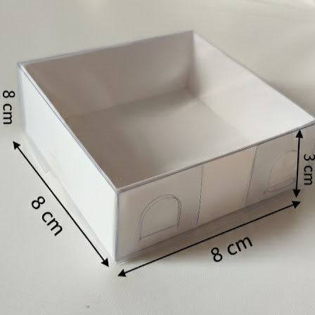 Ensemble Boîte carrée à base de papier blanc transparente 8x8x3cm boîte,Pour Bougies,Henné et roses et cadeaux de fête