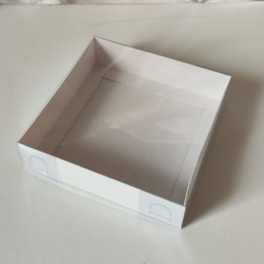 Ensemble Boîte carrée à base de papier blanc transparente 12x12x3cm boîte,Pour Bougies,Henné et roses et cadeaux de fête