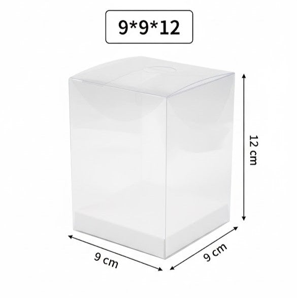 Boîtes PVC Transparent 9x9x12 cm,Sachets à Dragées,pour Bonbonnière,Bougies et cadeaux de fête