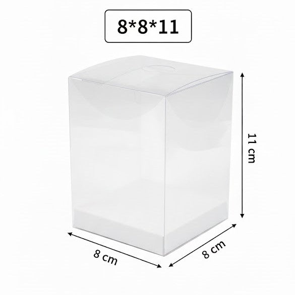 Boîtes PVC Transparent 8x8x11 cm,Sachets à Dragées,pour Bonbonnière,Bougies et cadeaux de fête