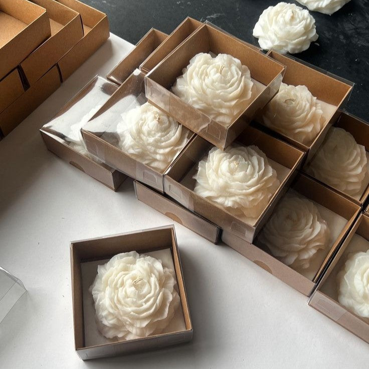 Ensemble Boîte carrée à base de papier kraft transparente 9x9x3 cm boîte,Pour Bougies,Henné et roses et cadeaux de fête