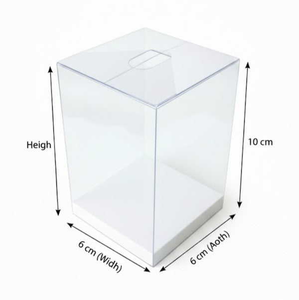 Boîtes PVC Transparent6x6x10 cm,Sachets à Dragées,pour Bonbonnière,Bougies et cadeaux de fête