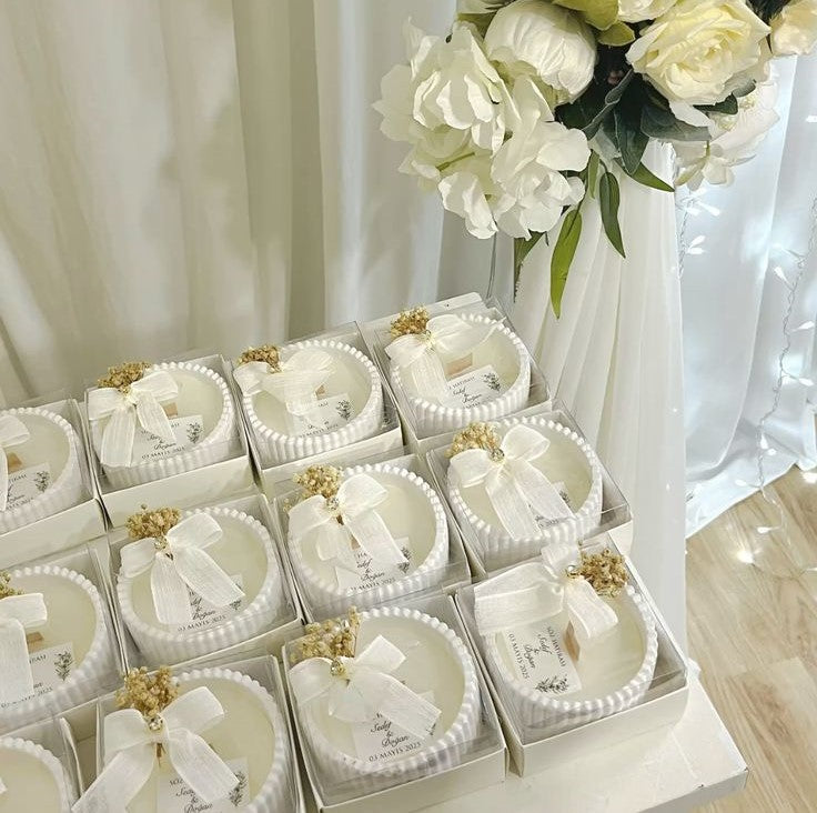 Ensemble Boîte carrée à base de papier blanc transparente 8x8x4 cm boîte,Pour Bougies,Henné et roses et cadeaux de fête