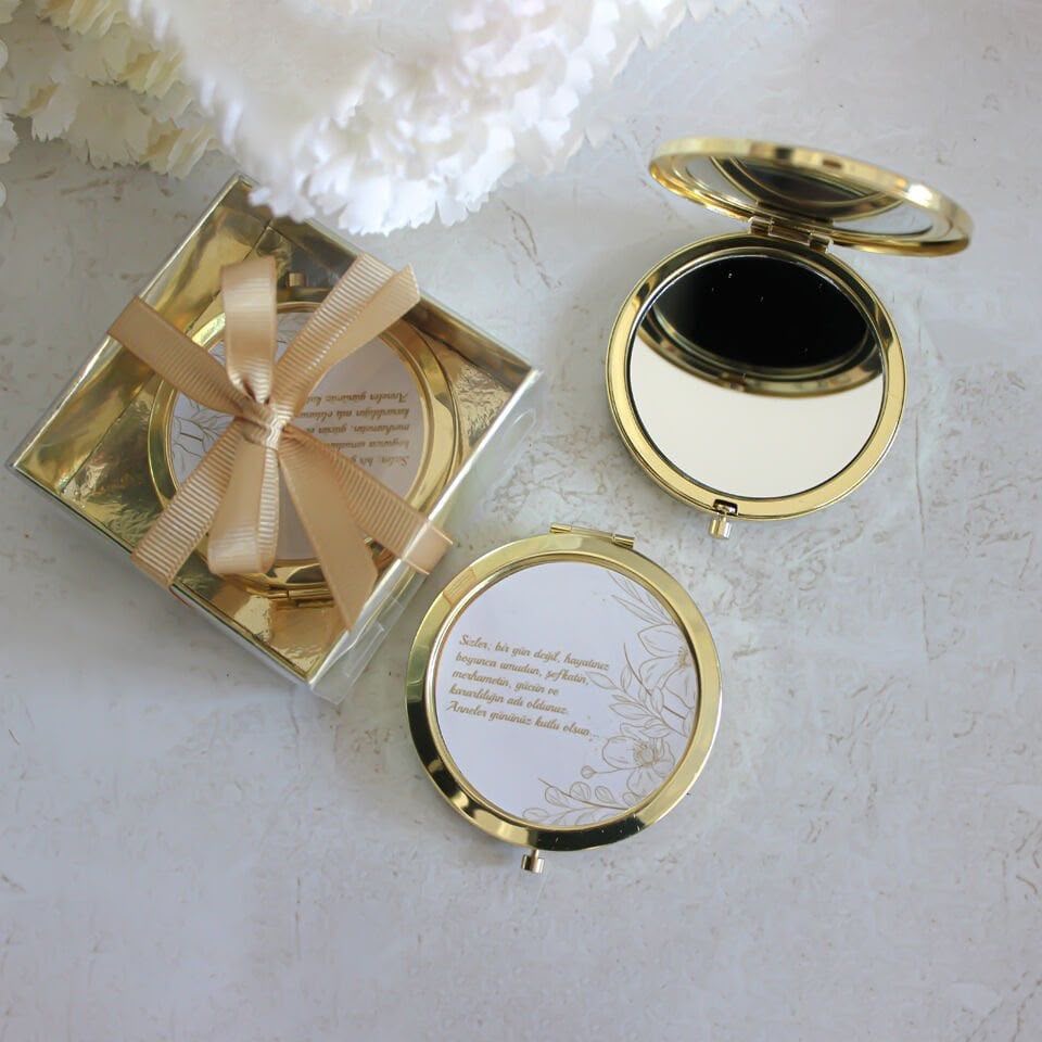 Miroir de poche dore