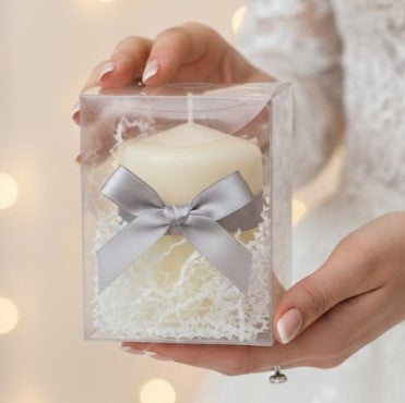 Boîtes PVC Transparent 9x9x12 cm,Sachets à Dragées,pour Bonbonnière,Bougies et cadeaux de fête
