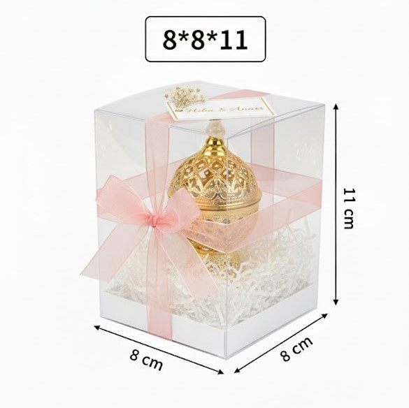 Boîtes PVC Transparent 8x8x11 cm,Sachets à Dragées,pour Bonbonnière,Bougies et cadeaux de fête