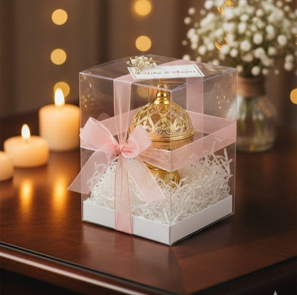 Boîtes PVC Transparent 8x8x11 cm,Sachets à Dragées,pour Bonbonnière,Bougies et cadeaux de fête