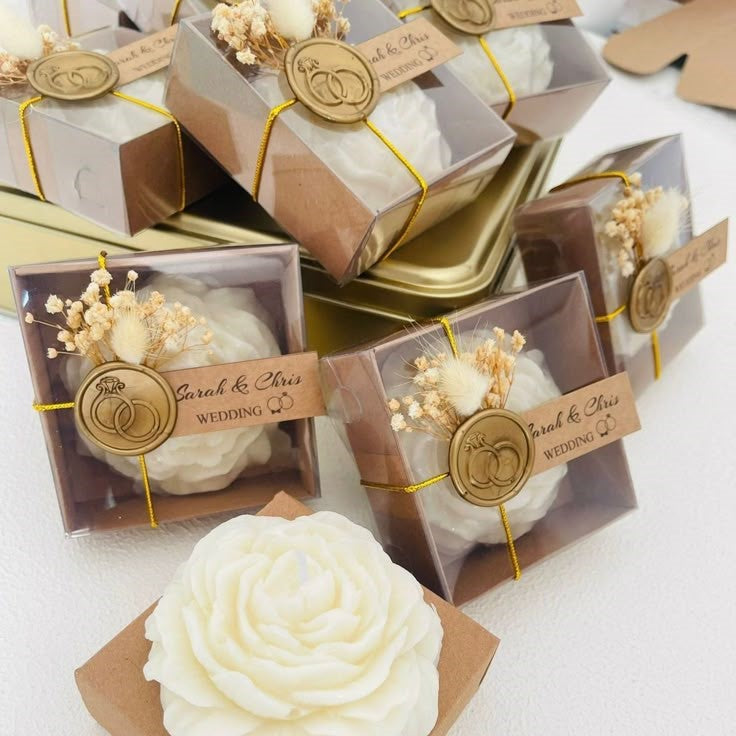 Ensemble Boîte carrée à base de papier kraft transparente 8x8x3 cm boîte,Pour Bougies,Henné et roses et cadeaux de fête