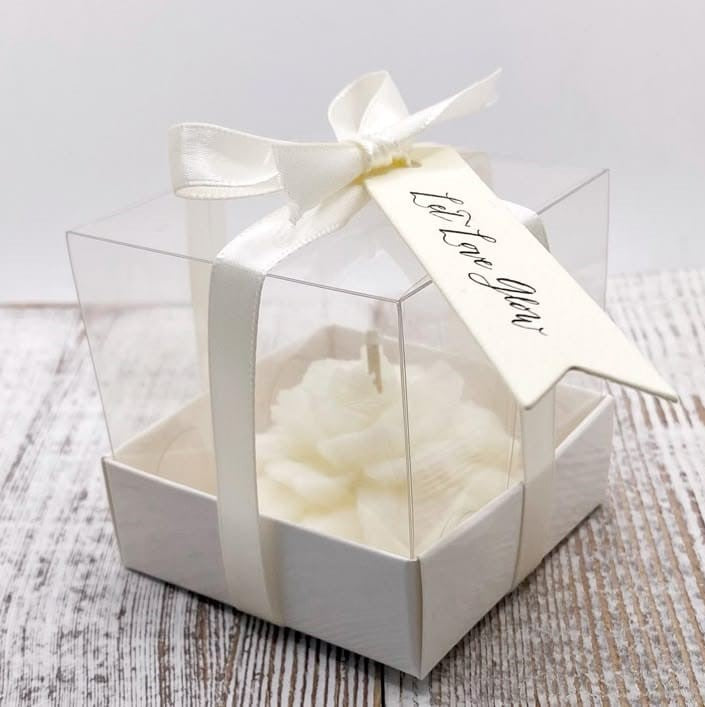 Boîtes PVC Transparent 5x5x5cm,Sachets à Dragées pour Bonbonnière Bougies et cadeaux de fête