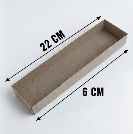 boîte en kraft rectangulaire (22 × 6 cm éventail en bois)