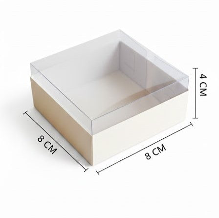 Ensemble Boîte carrée à base de papier blanc transparente 8x8x4 cm boîte,Pour Bougies,Henné et roses et cadeaux de fête