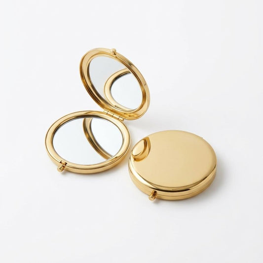 Miroir de poche dore